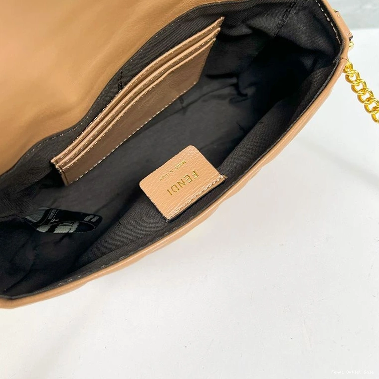 Cheap FF Motif Brown Bag Fendi Leather Mini Baguette In Nappa 0708